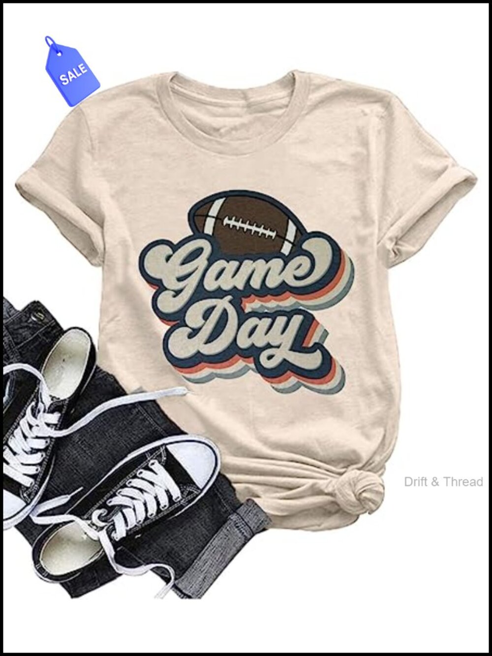 Football Mom Game Day Tee Short Sleeve Crew Neck Casual T-Shirt